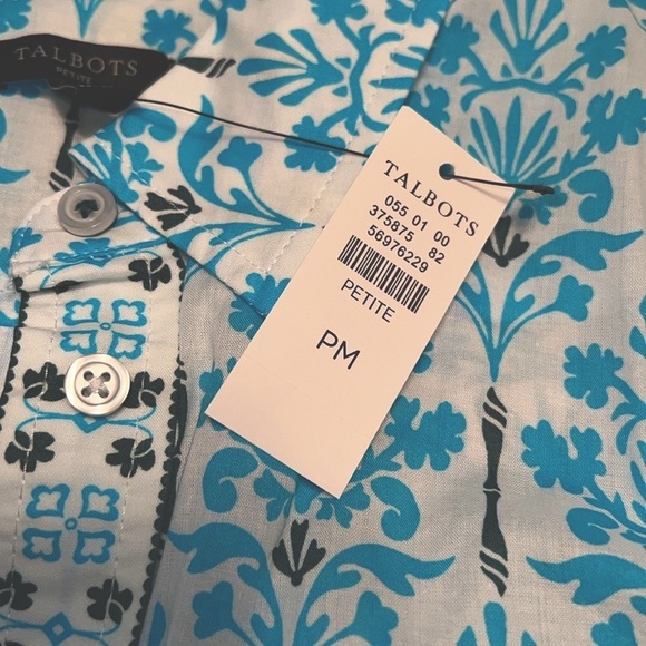 Talbots size MP petite medium button down shirt long sleeves New NWTS - Picture 4 of 6